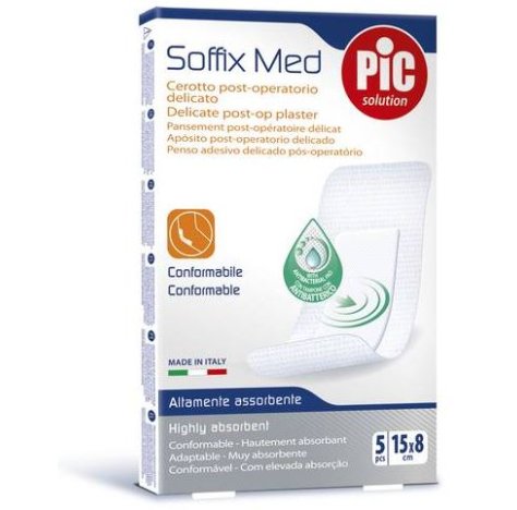 PIKDARE Spa Cerotti Pic Soffix Med con tampone antibatterico 15cmx8cm 5 pezzi