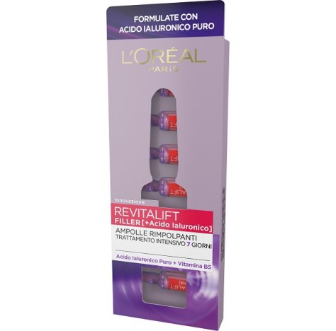 L'OREAL ITALIA SpA L'Oréal Paris Ampolle Rimpolpanti Revitalift Filler, Azione Antirughe, con Acido Ialuronico Puro 100% Concentrato e Vitamina B5, Trattamento Intensivo 7 Giorni, 7x1 ml