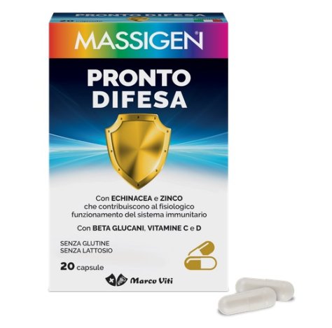 MARCO VITI FARMACEUTICI SpA Massigen Pronto Difesa Integratore alimentare con Echinacea e Zinco 20 capsule 