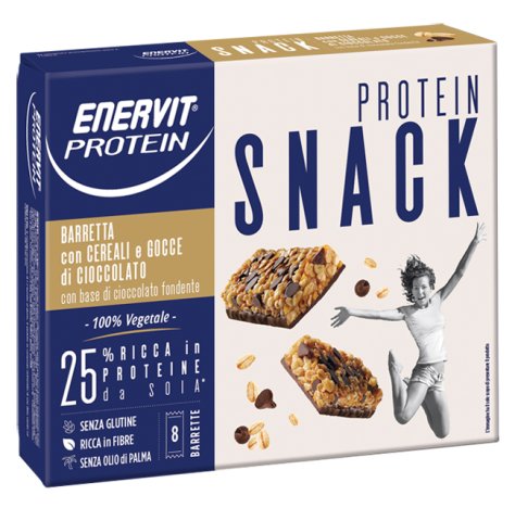 ENERVIT Spa Enervit Protein Snack cereali e gocce di cioccolato 8 barrette