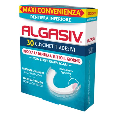 COMBE ITALIA Srl Algasiv Adesivo Per Protesi Dentaria Inferiore 30 Pezzi