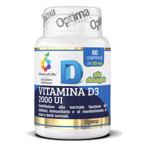 OPTIMA NATURALS  Vitamina D3 2000 alto dosaggio 60 compresse 