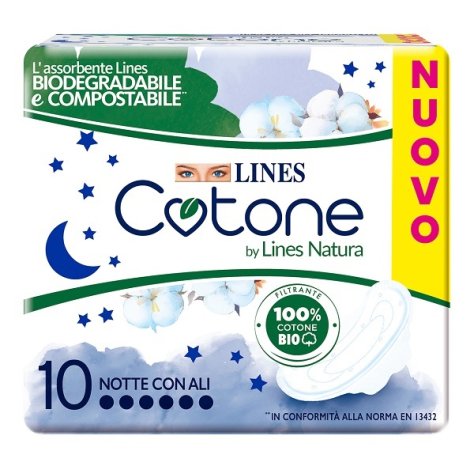 Lines Cotone Bio Ultra Notte 10pezzi