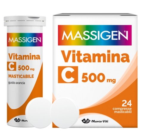 MARCO VITI FARMACEUTICI SpA Massigen Dailyvit+ Vitamina C 500mg 24 Compresse Masticabili 