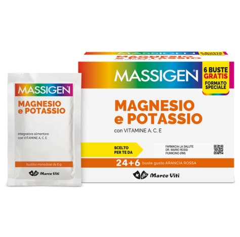 MARCO VITI FARMACEUTICI SpA Massigen Magnesio Potassio 24 + 6 Bustine__+ 1 COUPON__