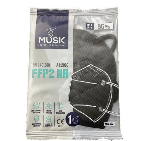 MASCHERINA FFP2 NERA MUSK 10PZ