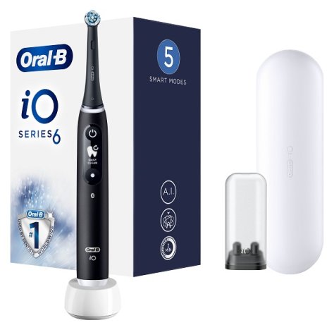 Oral-B iO6 Spazzolino Elettrico Ricaricabile Nero + 2 Refill