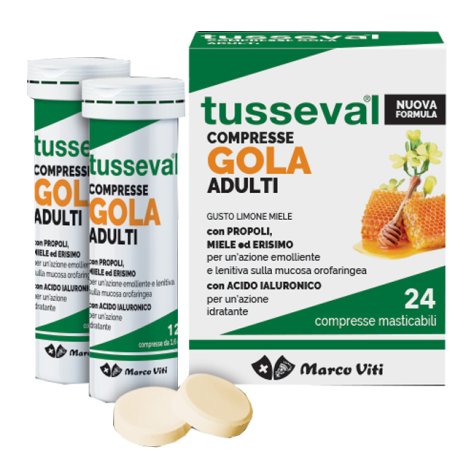 MARCO VITI FARMACEUTICI SpA Tusseval Gola Adulti 24 Compresse Masticabili