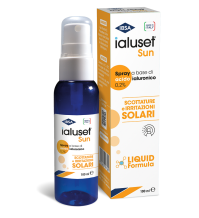 Ialuset Sun - Spray a base di acido ialuronico per lenire scottature e arrossamenti causati dall'esposizione solare - Flacone spray da 100 ml