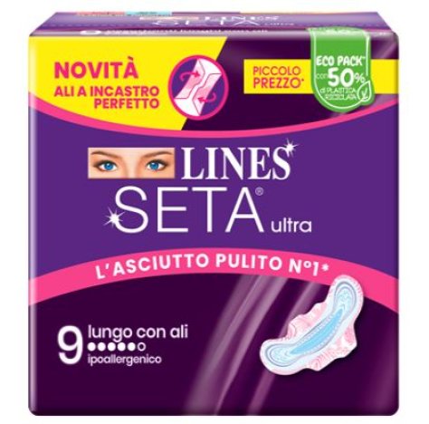 Lines Seta Ultra Assorbente Lungo con Ali Giorno 9 pezzi