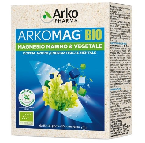 ARKOFARM SRL Arkomag Bio Integratore Di Magnesio Contro Stanchezza e Nervosismo 30 Compresse