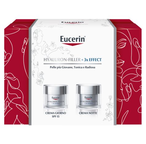 Eucerin Cofanetto Regalo Xmas Hyaluron-Filler + 3x Effect - Crema Giorno Spf15 50ml + Crema Notte 50ml