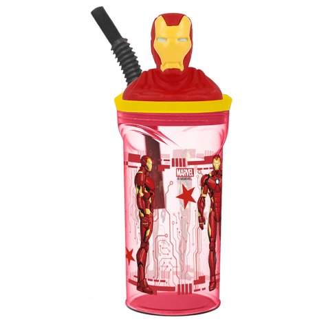 Iron Man Bicchiere Cannuccia 3d Trit360