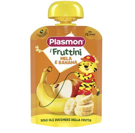 Plasmon Omog Pouch Mela/ban 130g