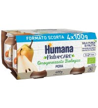 HUMANA NATURCARE - OMOGENIZZATO BIOLOGICO FRUTTA PERA , 4X80 GR 4+ MESI