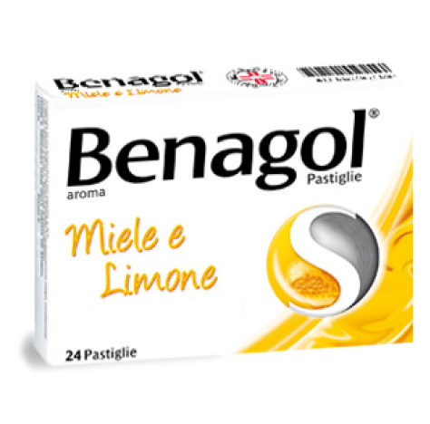 Benagol Pastiglie Gusto Miele Limone Senza Zucchero 24 Pastiglie 