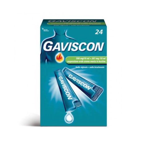 RECKITT BENCKISER H.(IT.) Spa Gaviscon sospensione orale aroma menta 24 bustine__+ 1 COUPON__