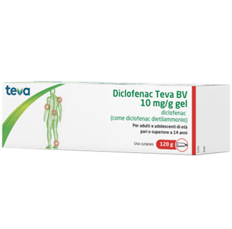 DICLOFENAC TEVA GEL120G 10MG/G