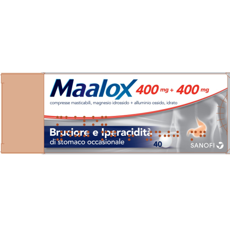 Maalox*40cpr Mast 400mg+400mg