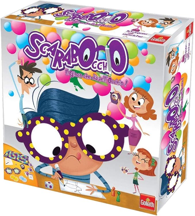 Goliath Scarabocchio , Giochi da Tavolo Bambini e Bambine dai 7 Anni, Gioco da Tavolo per Disegnare con Occhiali Deformanti