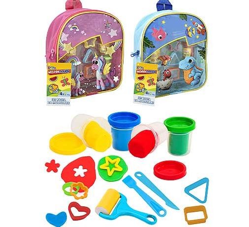 GLOBO Morbidough zainetto con pasta da modellare con formine