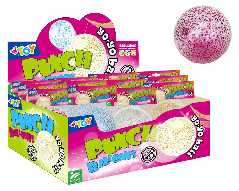 GLOBO PALLINA GONFIABILE GLITTER CM. 50 4/ASS 12 A -MIN 6- 41053