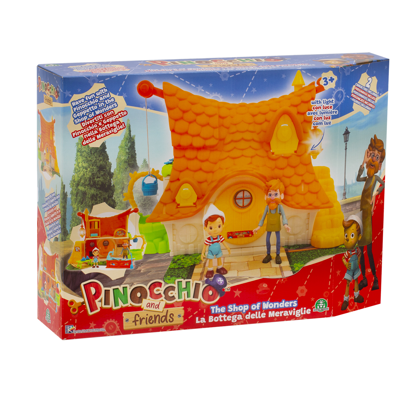 PINOCCHIO - Casa di Geppetto con 2 Personaggi | Playset da Fiaba per Bambini
