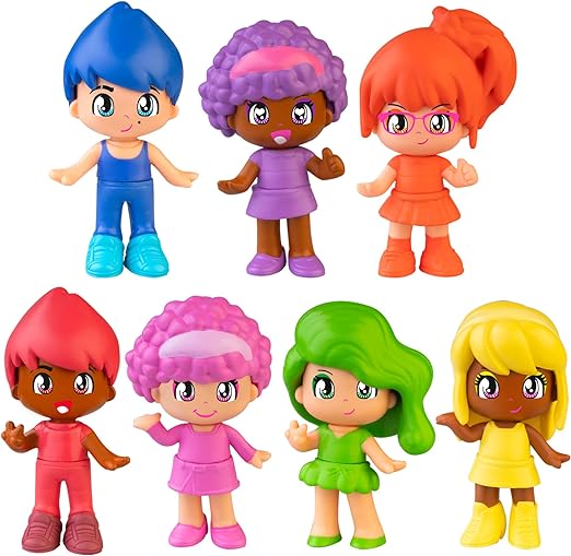 Pinypon - Rainbow Tube, set di 7 figure, con i 7 colori dell'arcobaleno, intercambiabili tra loro, Famosa (PNY43000) _+1coupon_