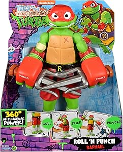 Raffaello Tartarughe Ninja Caos Mutante Rolling Punch,Raffaello Personaggio Gigante 30 Cm Con Fuzione Combattimento E Arma Inclusa, Per Bambini Dai 4 Anni