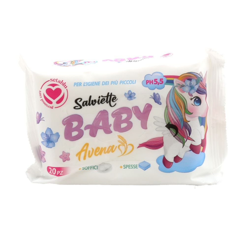 SETABLU Salviettine baby unicorno avena 20pz