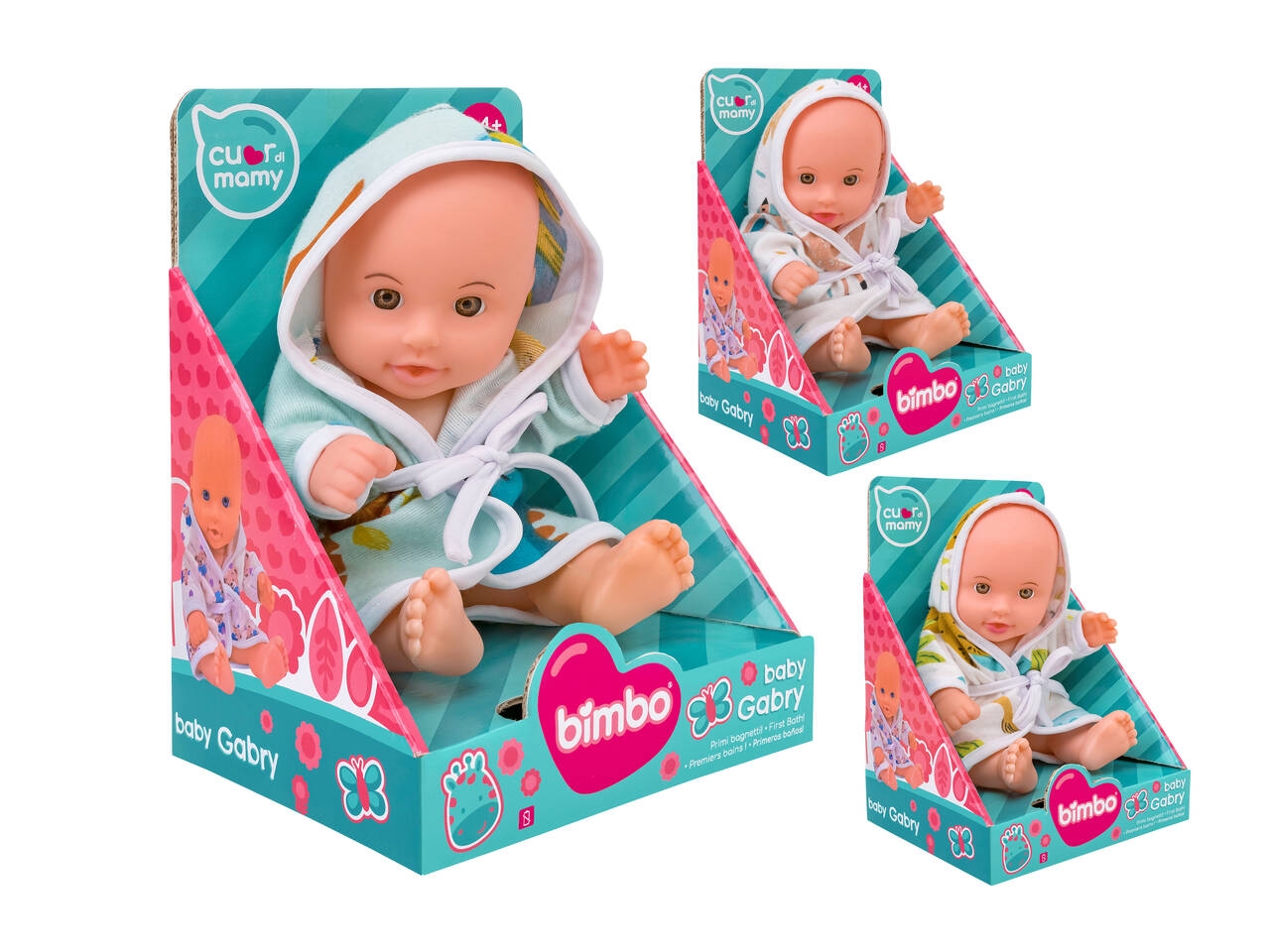 Bimbo Bambola 21 cm con Accappatoio - Bambola Morbida Assortita per Bambini