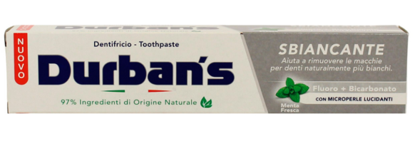 DURBAN'S - DENTIFRICIO SBIANCANTE CON FLUORO E BICARBONATO