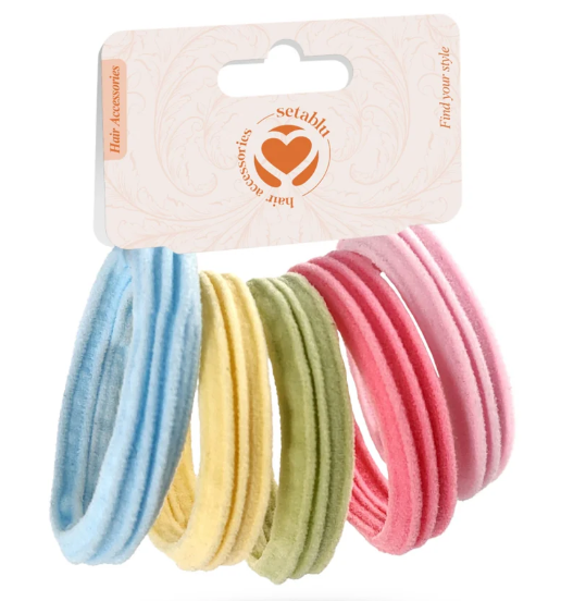 SETABLU Elastici in vari colori confezione da 5 elastici