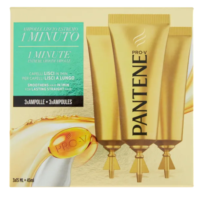 Pantene Pro-V Ampolla 3x15 ml - 1 Minuto Trattamento Intensivo - Lisci Effetto Seta