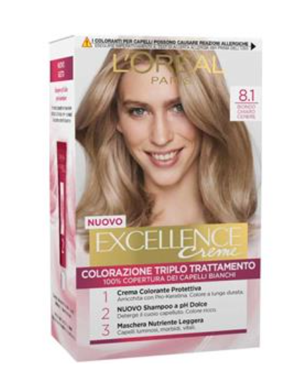 L'OREAL EXCELLENCE CREME N. 8.1 BIONDO CHIARO CENERE