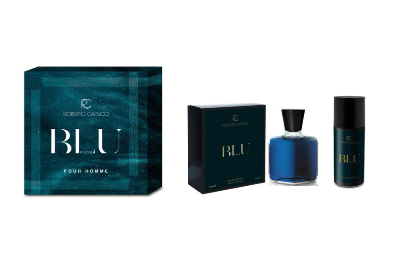 Capucci COFANETTO BLU WATER POUR HOMME Il cofanetto contiene: Eau De Parfum 100 ml + deodorante 150 ml