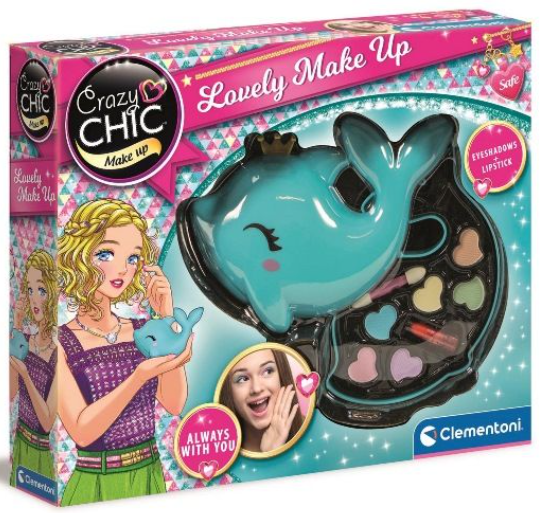 CLEMENTONI CRAZY CHIC - LOVELY MAKE UP DELFINO , Cofanetto Trucchi Bambine