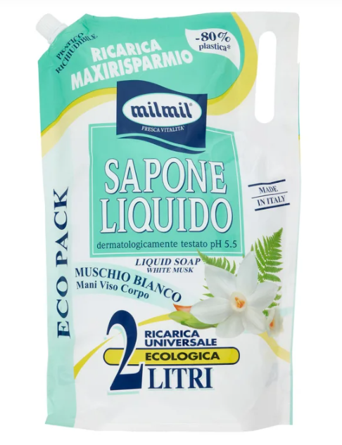 MIL MIL SAPONE LIQUIDO RICARICA 2LT MUSCHIO BIANCO