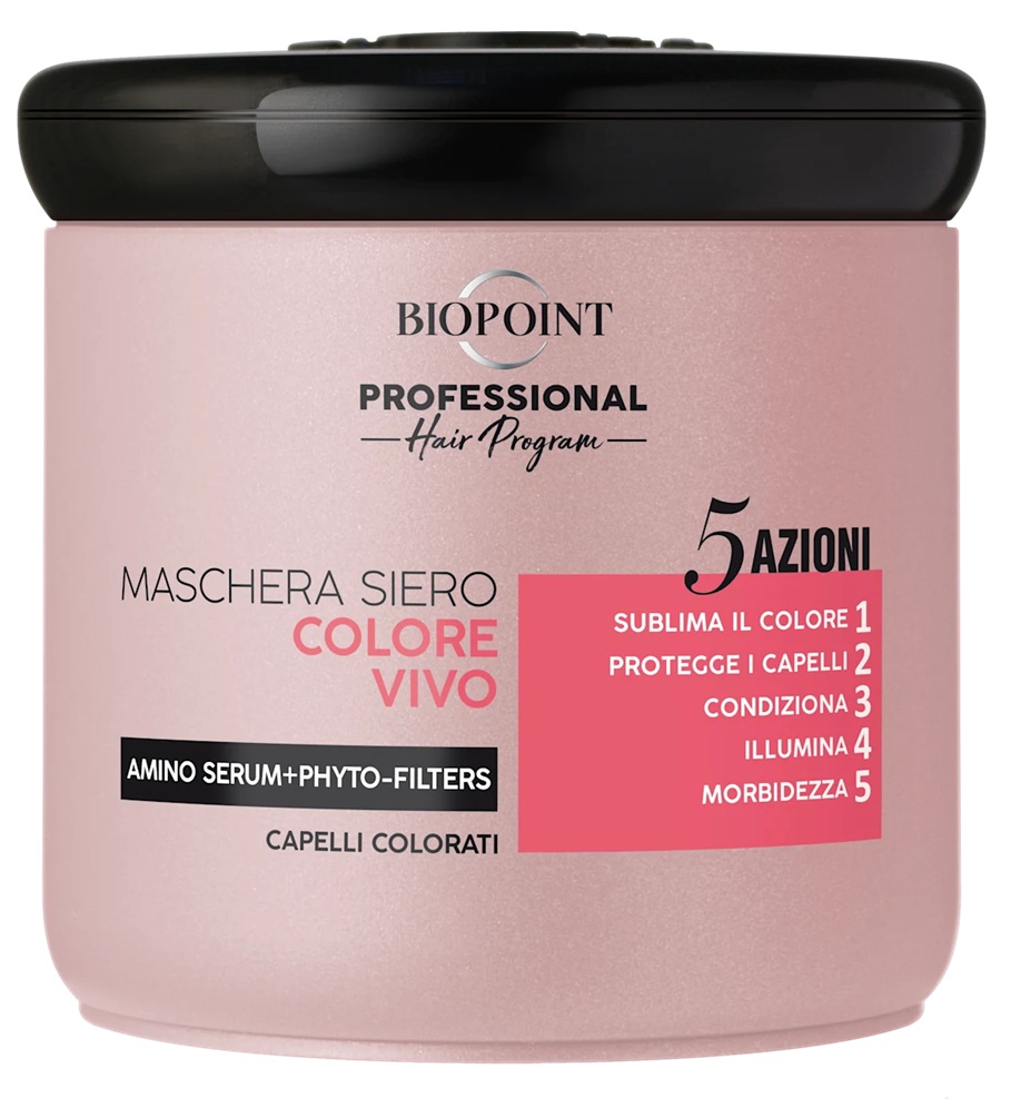 BIOPOINT Maschera Siero Colore Vivo 400 ml - Trattamento Nutriente per Capelli Colorati