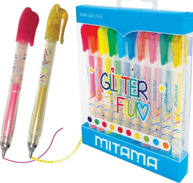 Mitama Mini Penna Gel Glitter 10 Pezzi
