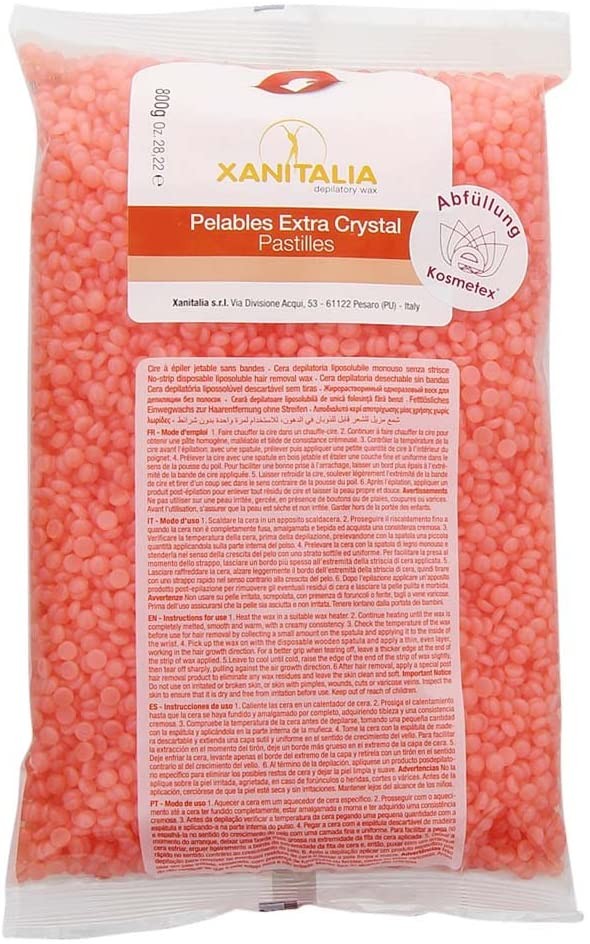 XANITALIA Cera depilatoria brasiliana in Gocce/Pastiglie Liposolubile ROSE Busta da 1000 gr