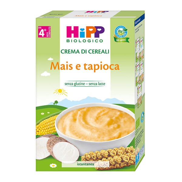 HIPP BIOLOGICO - CREMA DI CEREALI , Mais e Tapioca ( 4+ MESI ) 200GR