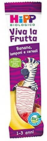HIPP BIOLOGICO - BARETTA PER BAMBINI ALLA FRUTTA , Banana Lampone e Cereali ( 1+ ANNO )