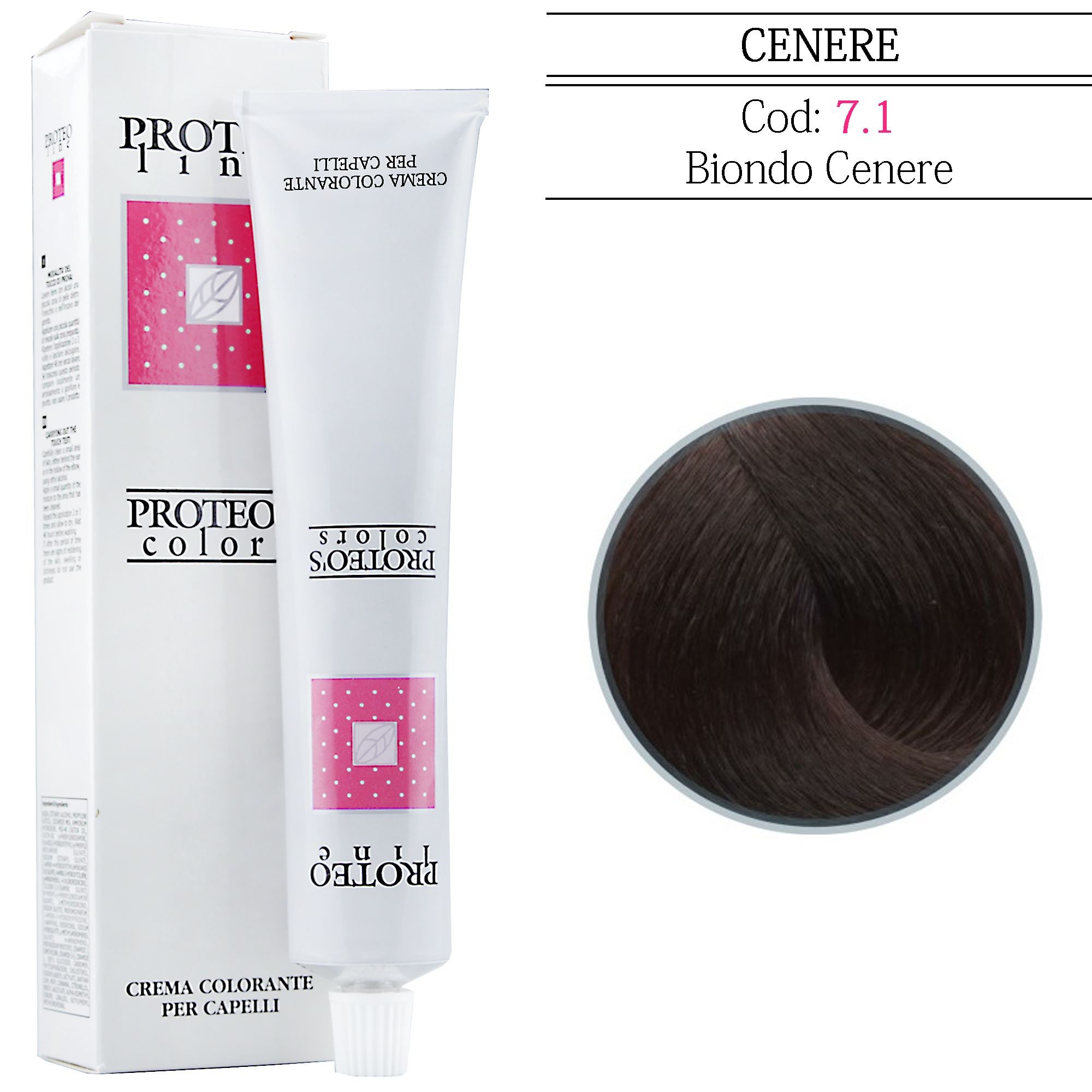 PROTEO LINE TINTURA PER CAPELLI - 7.1 CENERE -100ML