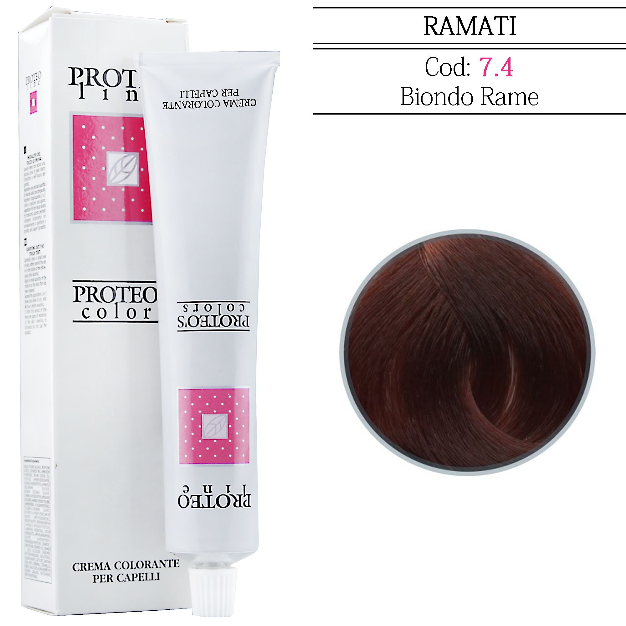PROTEO LINE TINTURA PER CAPELLI - 7.4 BIONDO RAME -100ML