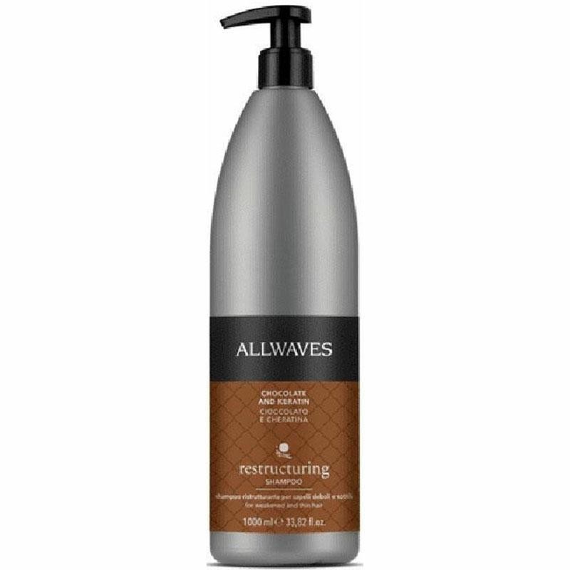 PARISIENNE ALLWAVES Restructuring SHAMPOO capelli deboli Cioccolato e Cheratina 1000ml