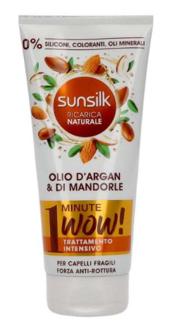 MASCHERA PER CAPELLI SUNSILK 1 MINUTO OLIO DI ARGAN E MANDORLE