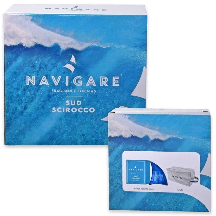Navigare Sud Scirocco - Cofanetto Profumo Uomo Eau de Toilette 80 ml con Beauty Case
