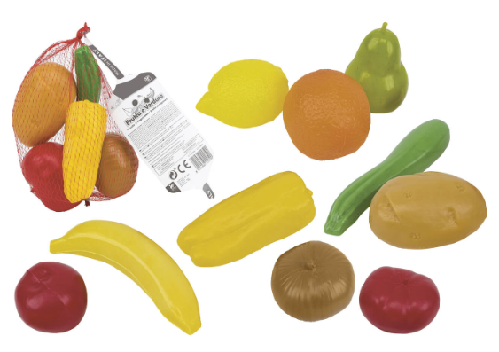 GLOBO Frutta e verdura 5 pezzi in rete assortiti 42059