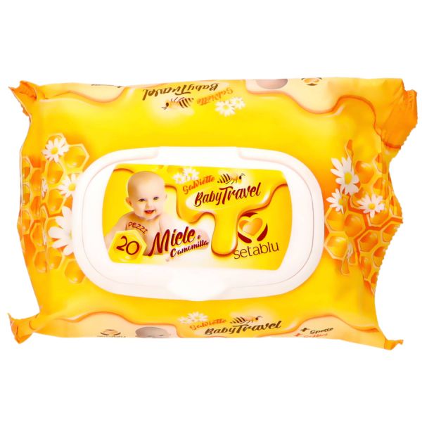 SETABLU SALVIETTE BABY TRAVEL 20 PEZZI MIELE E CAMOMILLA
